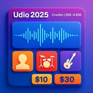 Udio pricing plans 2025 illustrated with credits, sliders, and AI music waveform