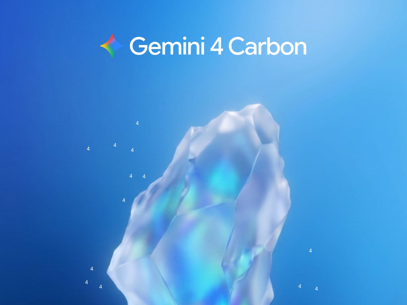 Ilustrasi Gemini 4 Carbon Google dengan teknologi AI, sistem coding dan keamanan siber.